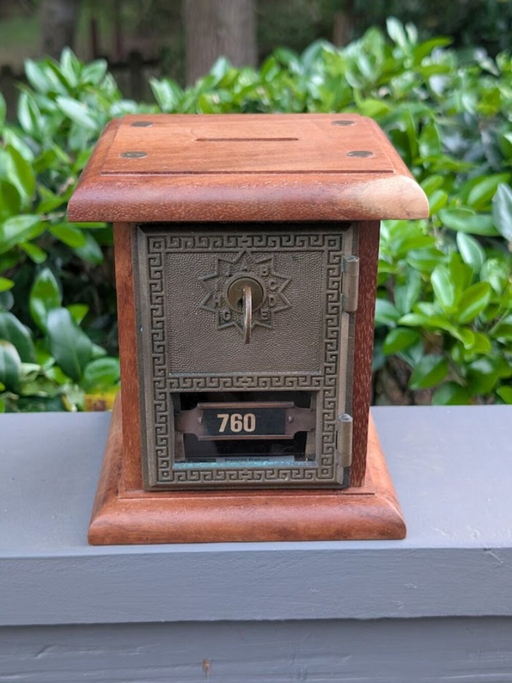 Original Post Office Door (1973) & KOA Wood Handcrafted Mail Box Bank with Keys